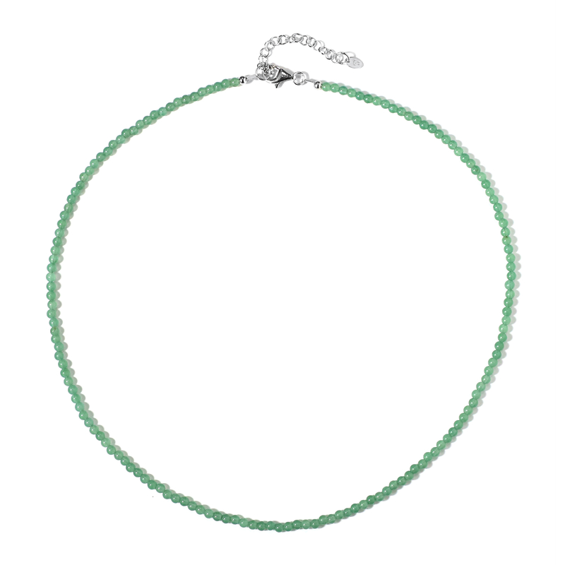 Grüner Aventurin-Silberhalskette