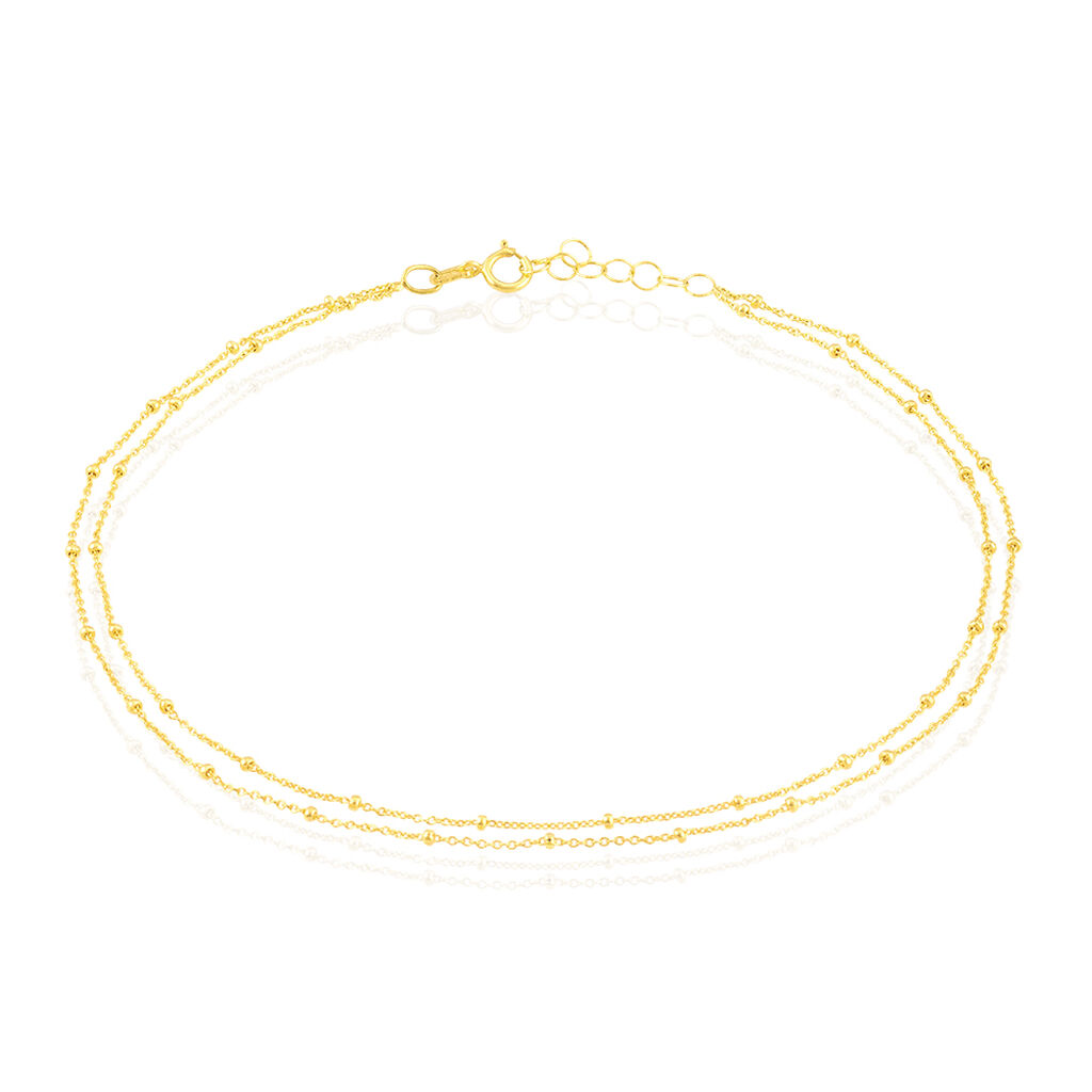🦚 Damen Fußkette Gold 375 (9 Karat) Ball B 0,2 mm, Fußkette ohne Stein