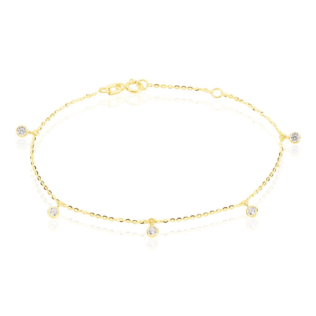 🦚 TALILA 1 Damen Armband Gold 375 (9 Karat) Zirkonia Weiß 0,11 ct, Armband mit Stein