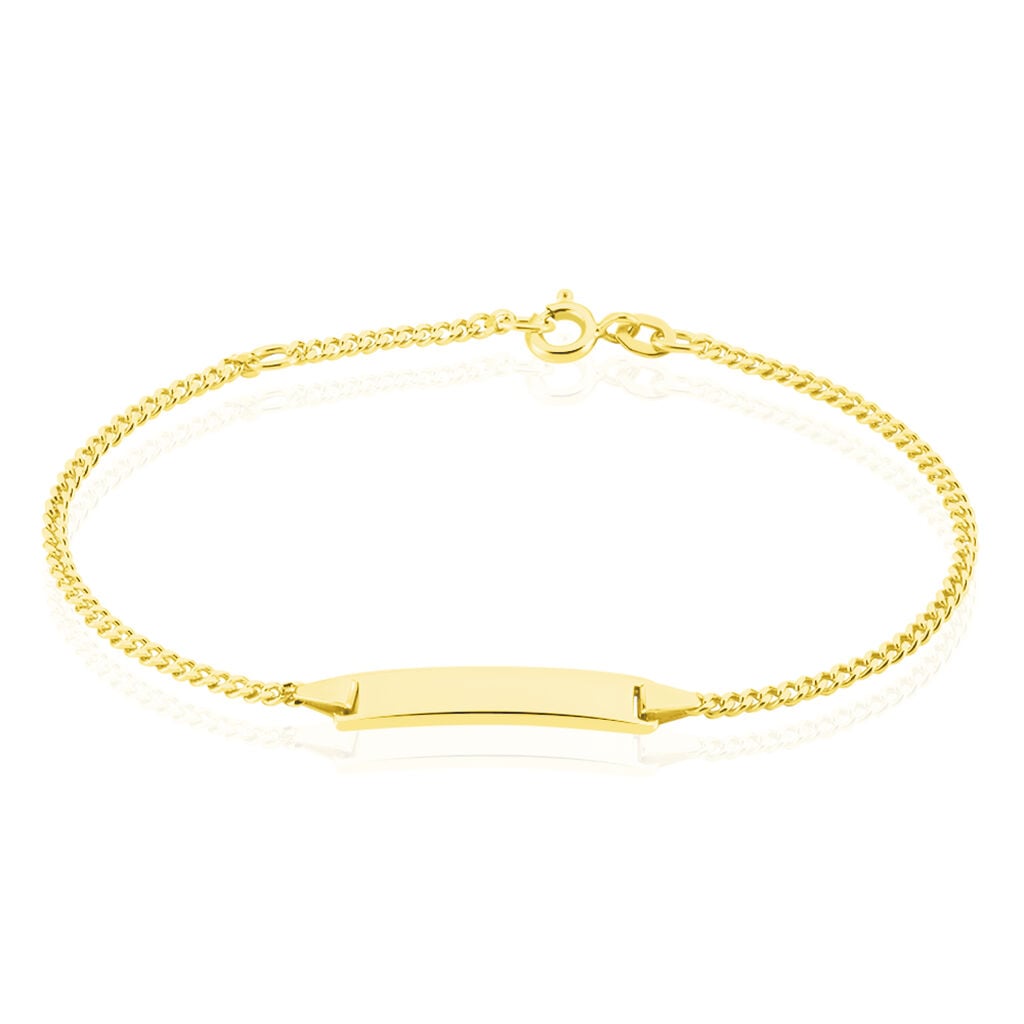 🦚 PANZER ID Unisex ID Armband Gold 375 (9 Karat) Rechteckig B 2,1 mm, ID Armband ohne Stein