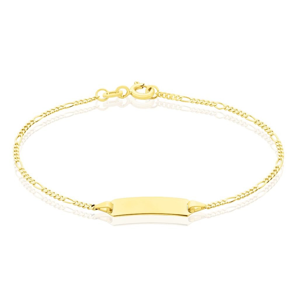 🦚 FIGARO ID Kinder ID Armband Gold 375 (9 Karat) Rechteckig B 1,5 mm, ID Armband ohne Stein