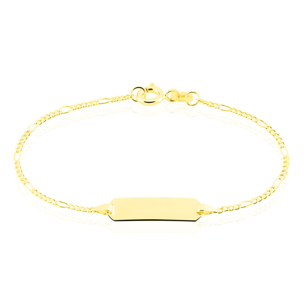 🦚 FIGARO ID Kinder ID Armband Gold 375 (9 Karat) Rechteckig B 1,5 mm, ID Armband ohne Stein