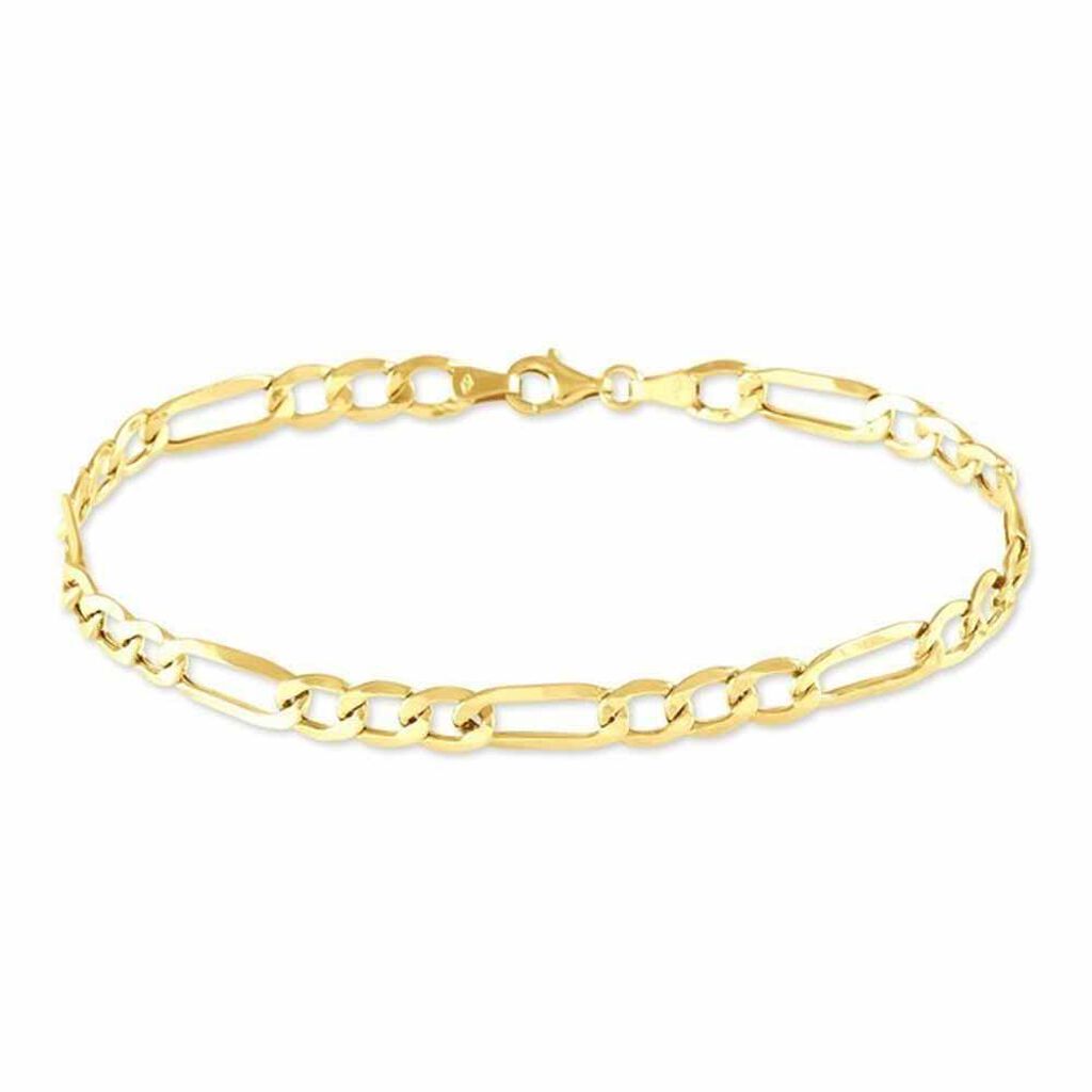 🦚 FIGARO 1/3 Herren Armkette Gold 375 (9 Karat) B 4,5 mm, Armkette ohne Stein