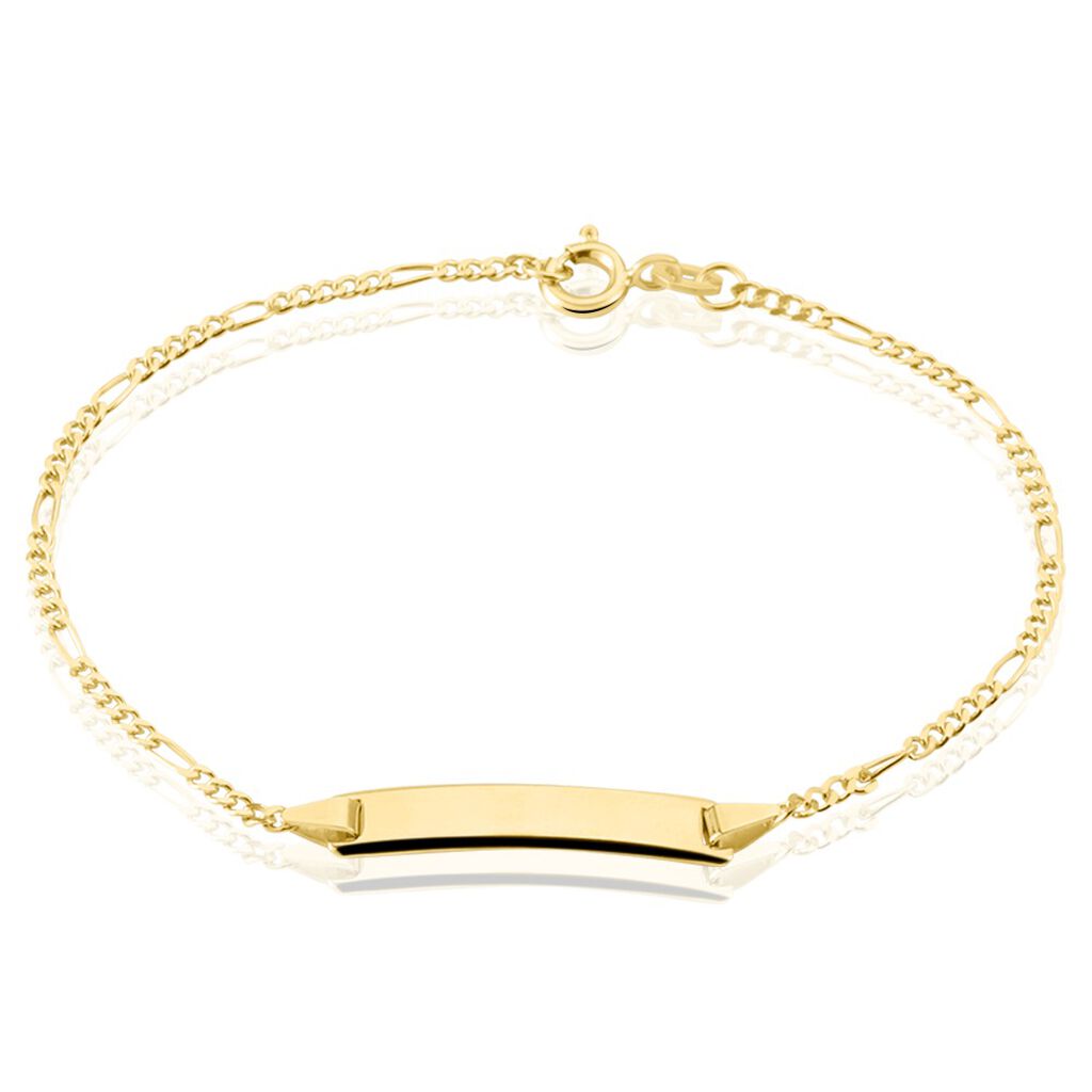 🦚 FIGARO ID Unisex ID Armband Gold 375 (9 Karat) B 1,9 mm, ID Armband ohne Stein