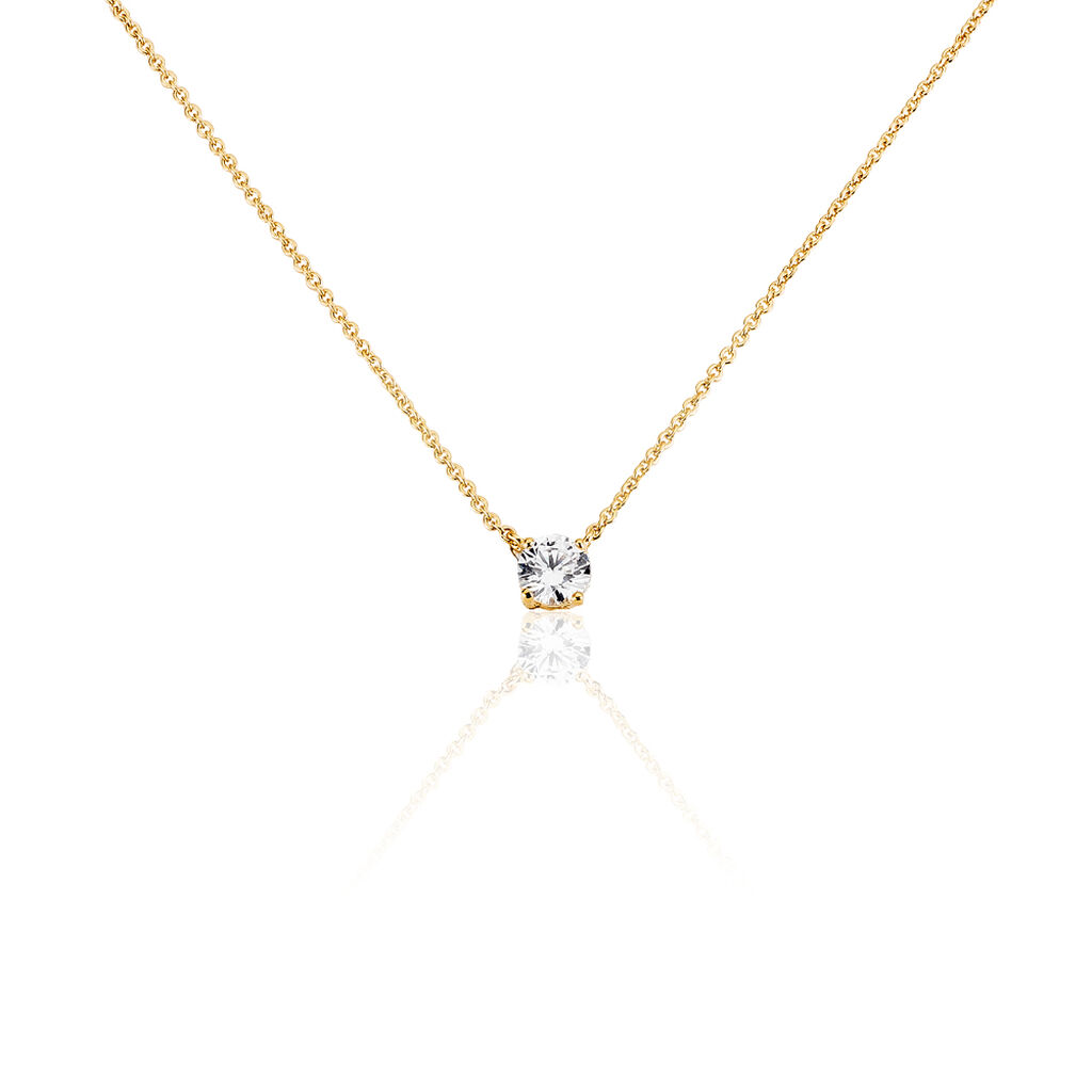 🦚 NILAY Damen Collier Vergoldet Zirkonia Weiß 0,27 ct, Collier mit Stein