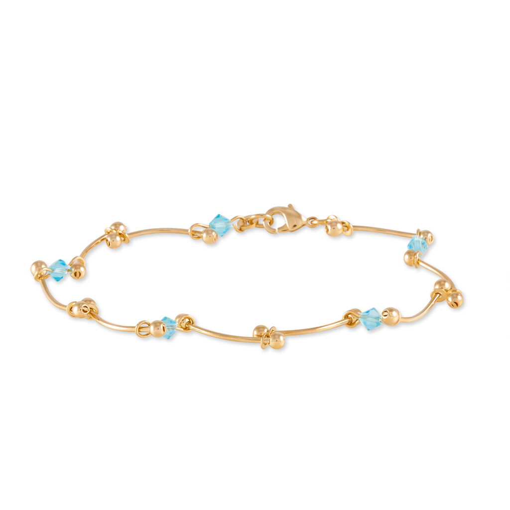 🦚 ASSMAE Damen Armband Vergoldet Synthetischer Stein Blau, Armband mit Stein