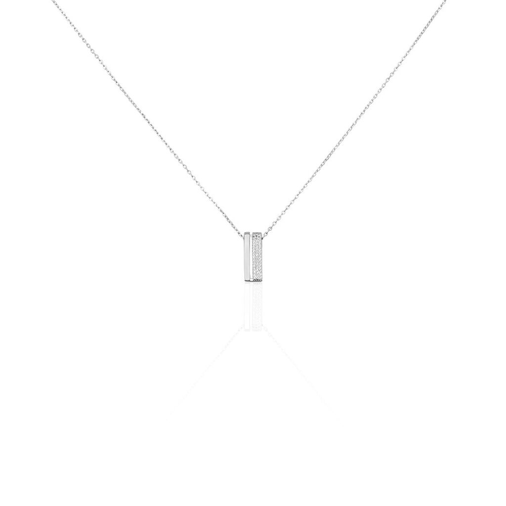 🦚 ROSSANA Damen Collier Silber 925 Zirkonia Weiß Balken, Collier mit Stein