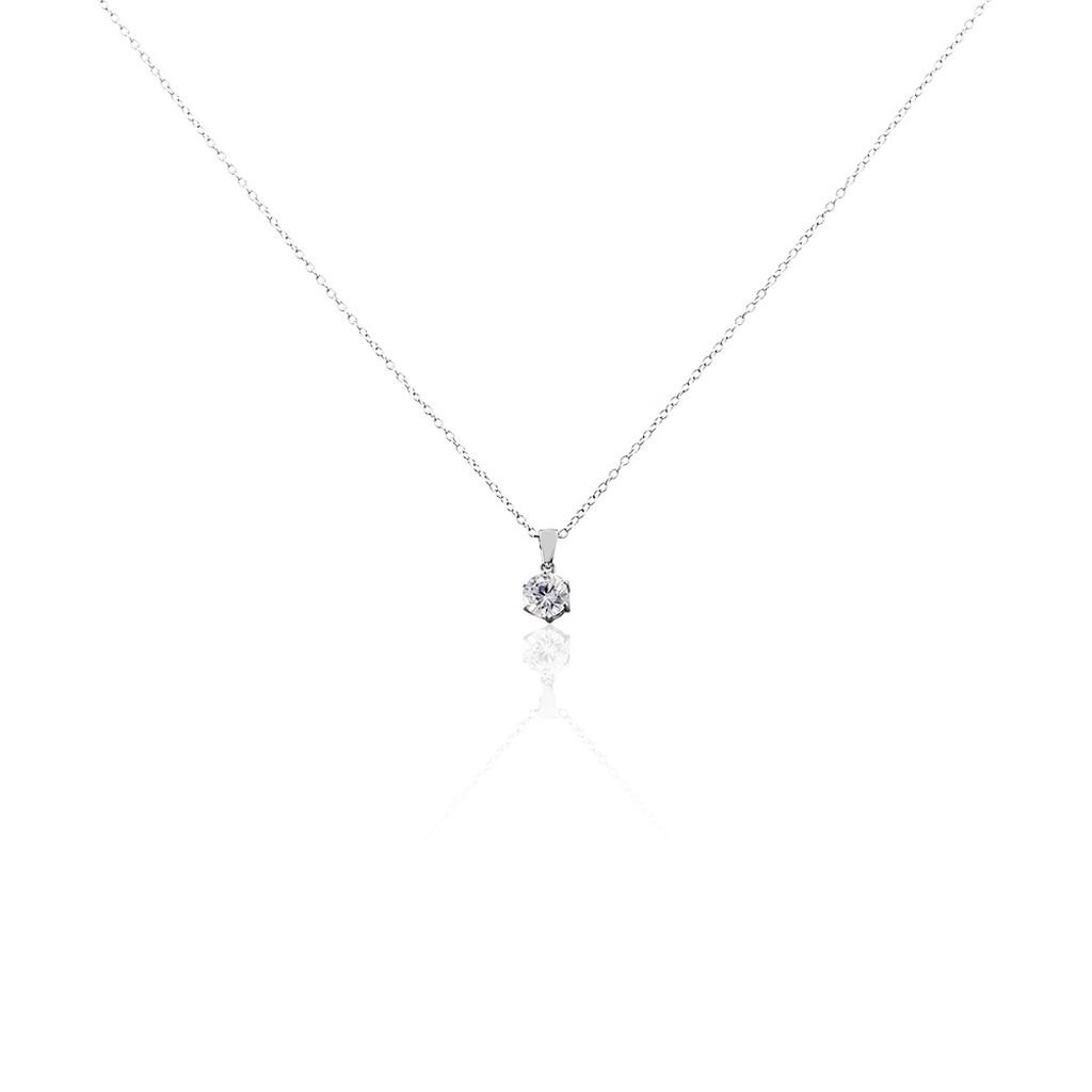 🦚 MARIETA Damen Collier Silber 925 Zirkonia Weiß 1,35 ct B 1,15 mm, Collier mit Stein