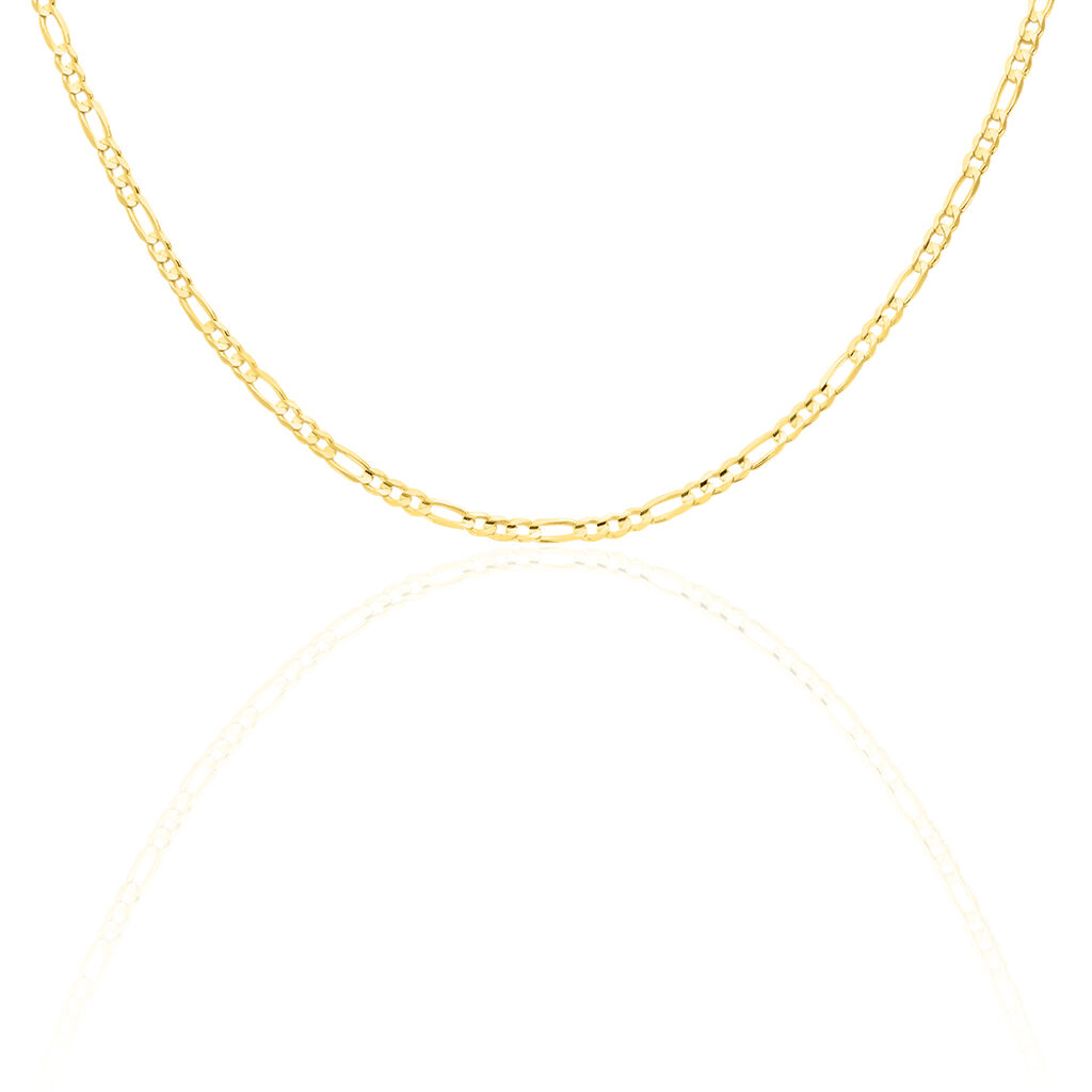 🦚 FIGARO S 4 Unisex Kette Silber vergoldet 925 B 1 mm, Kette ohne Stein