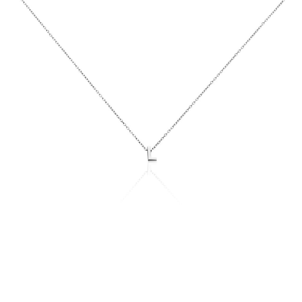 🦚 Damen Collier Silber Silber 925 Buchstabe J, Collier ohne Stein