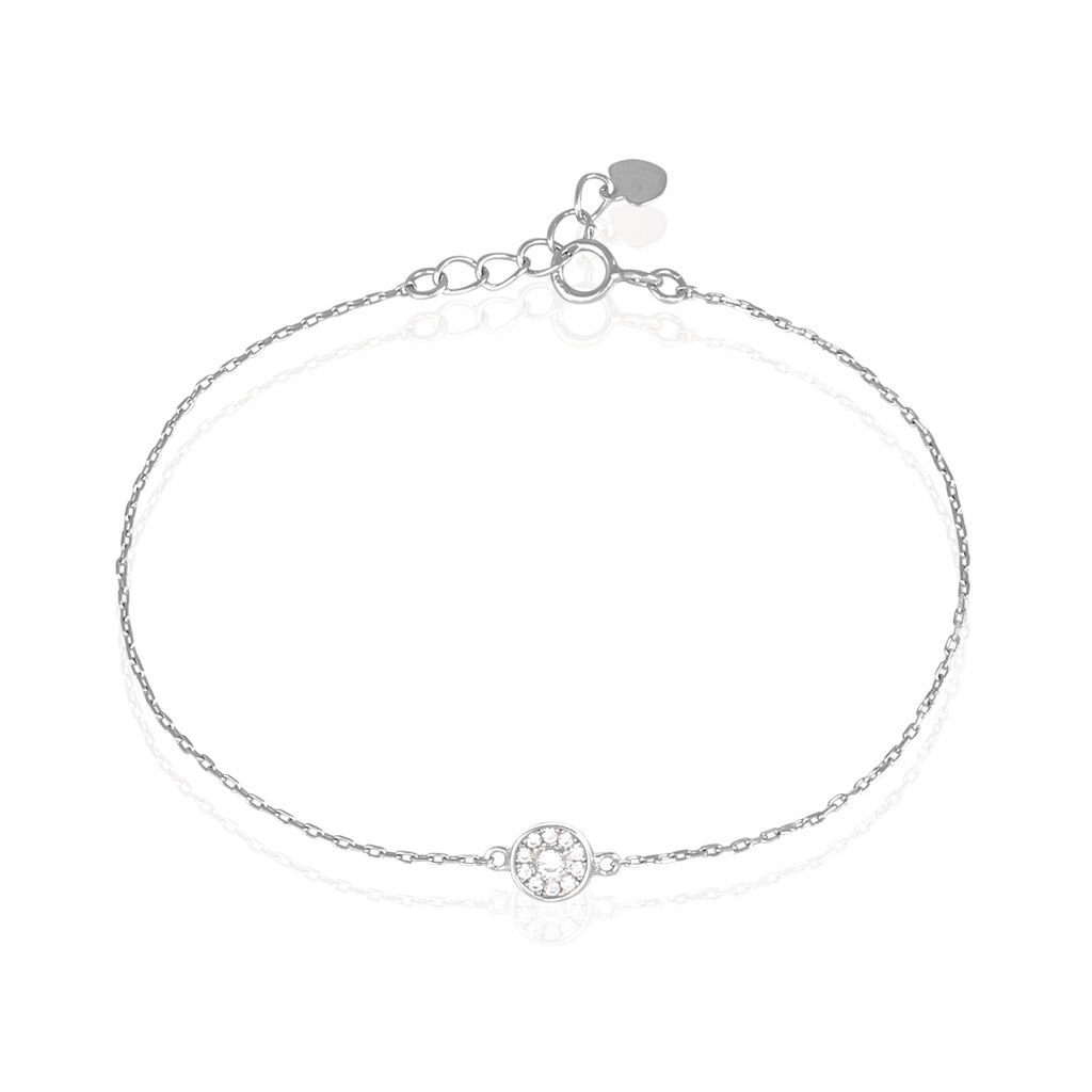 🦚 SABINE 50 Damen Armband Silber 925 Zirkonia Weiß Kreis, Armband mit Stein