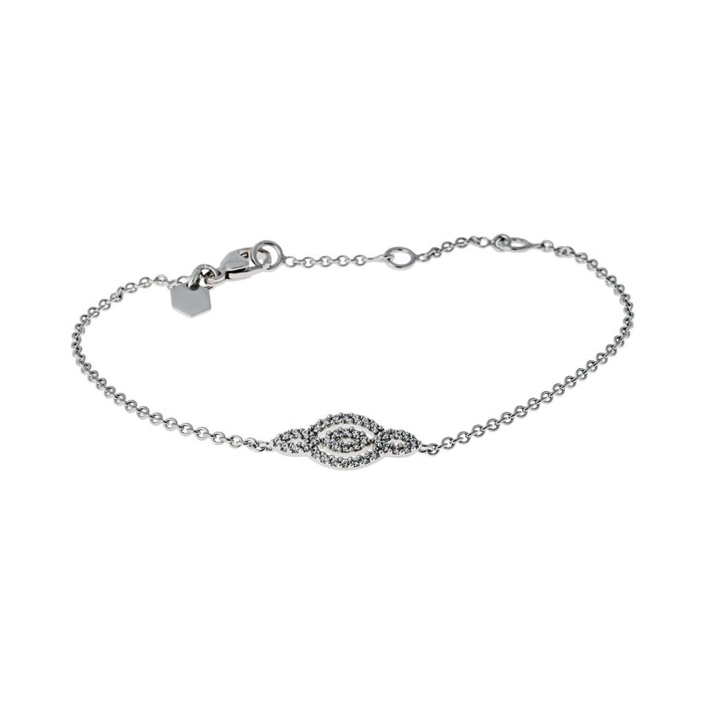 🦚 VASSILENA Damen Armband Silber 925 Zirkonia Weiß Oval, Armband mit Stein
