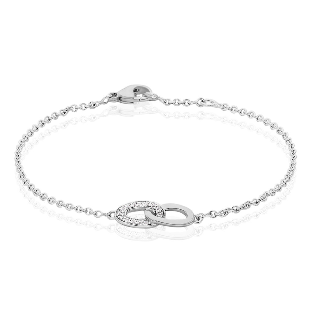 🦚 KONNY Damen Armband Silber 925 Zirkonia Weiß Oval, Armband mit Stein