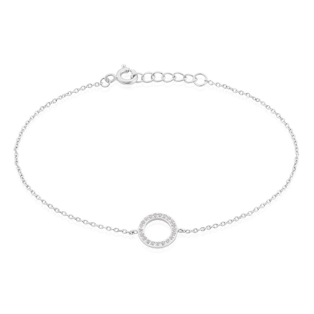 🦚 LILYANA Damen Armband Silber 925 Zirkonia Weiß 0,320 ct Kreis B 1,2 mm, Armband mit Stein