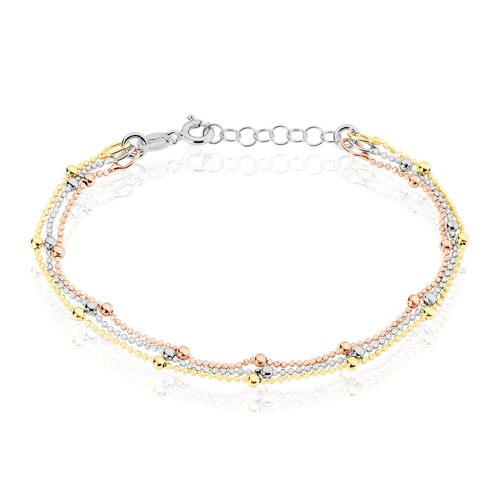 🦚 DARALEA KUGEL Damen Armband Silber Tricolor 925 Ball, Armband ohne Stein