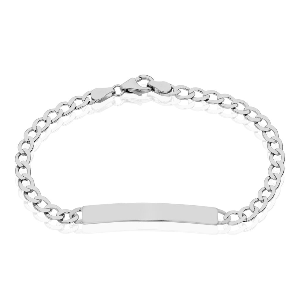 🦚 PANZER S ID Unisex ID Armband Silber 925 Rechteckig, ID Armband ohne Stein