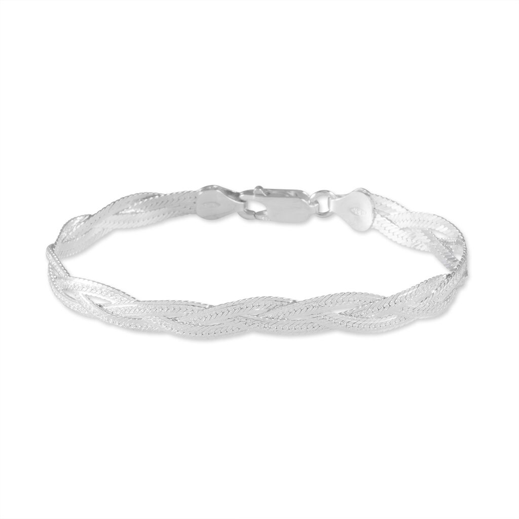 🦚 ANAIZ GEFLOCHTEN 3 Damen Armkette Silber 925, Armkette ohne Stein