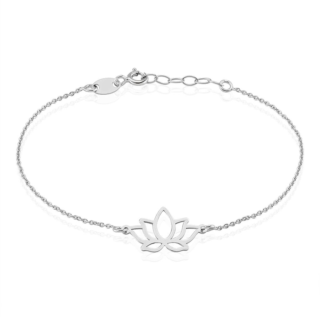 🦚 GLORIA Damen Armband Silber Silber 925 Lotusblume B 1 mm, Armband ohne Stein