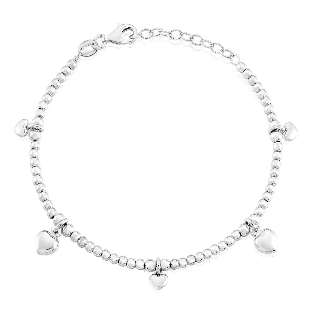 🦚 ARAYA Kinder Armband Silber Silber 925 Herz B 2,5 mm, Armband ohne Stein