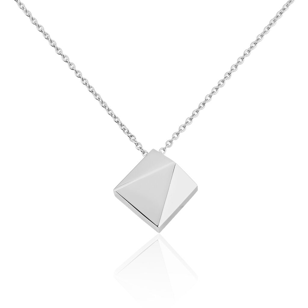 🦚 PLITKA Damen Collier Edelstahl Würfel, Collier ohne Stein