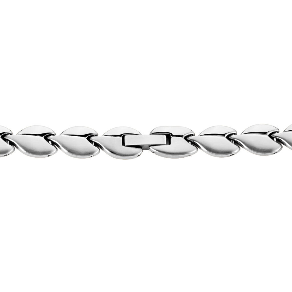 🦚 MALENNA Damen Kette Edelstahl Blütenblatt B 3 mm, Kette ohne Stein