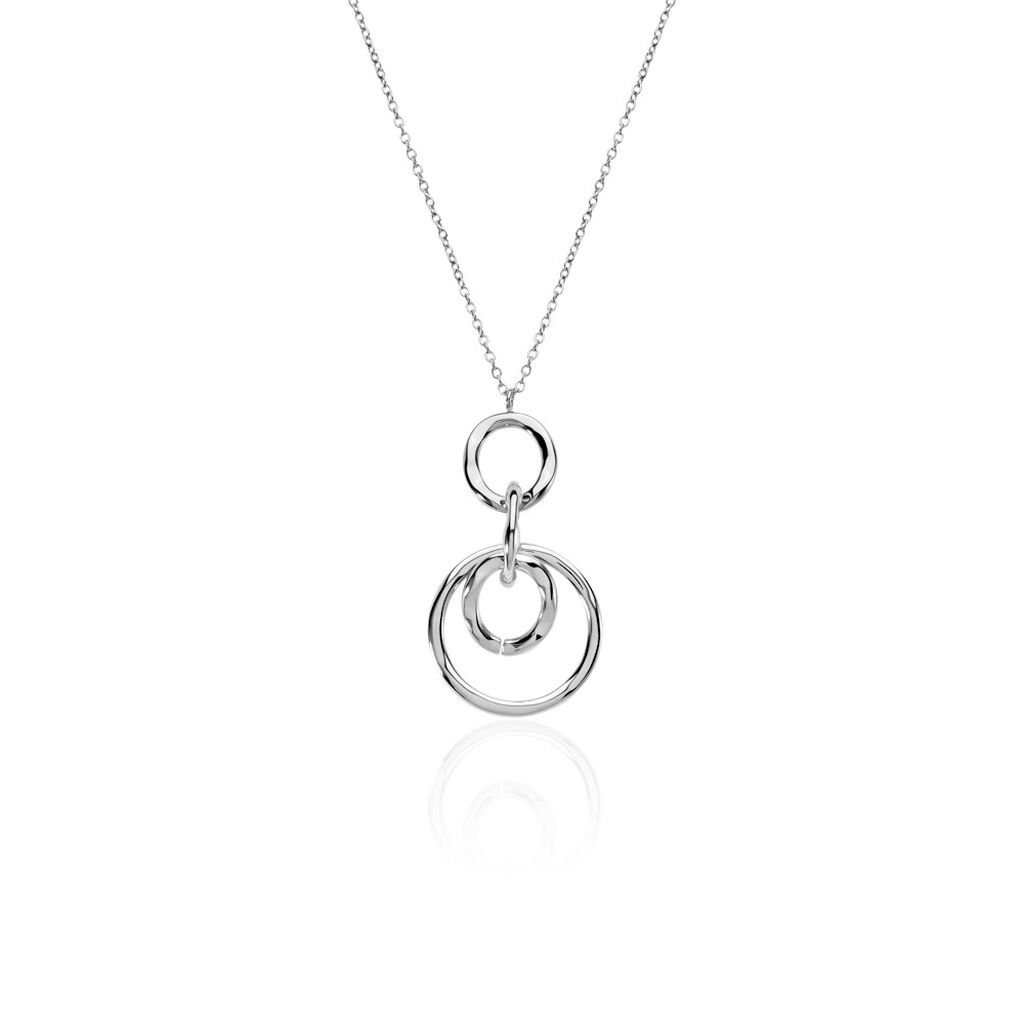🦚 CARLOTTA Damen Collier Edelstahl Kreis, Collier ohne Stein