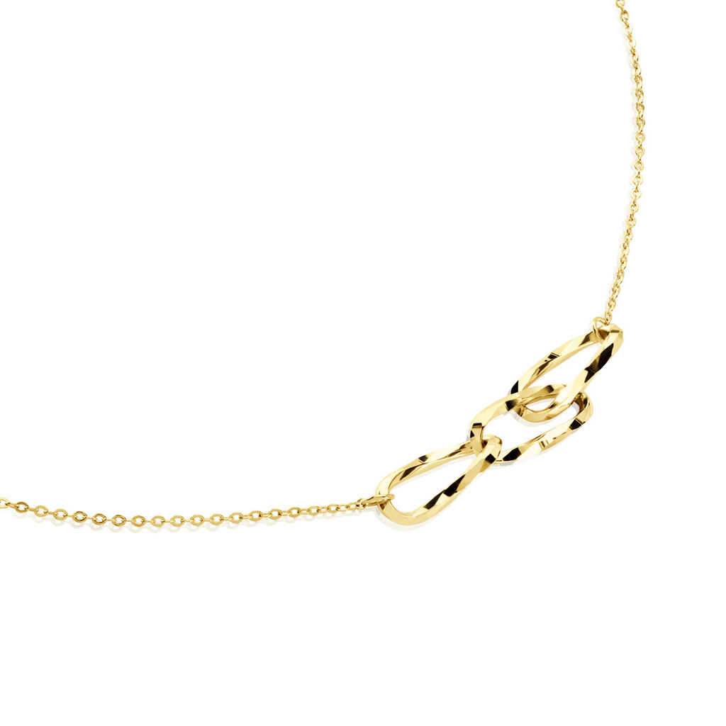 🦚 Ovalo Damen Collier Gold 585 (14 Karat), Collier ohne Stein