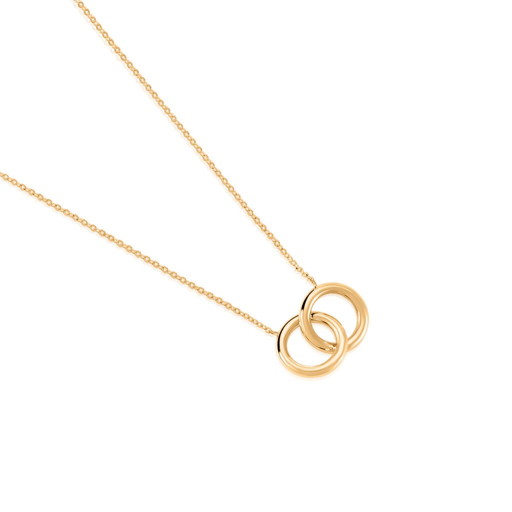 🦚 Damen Collier Gold 375 (9 Karat) Kreis, Collier ohne Stein