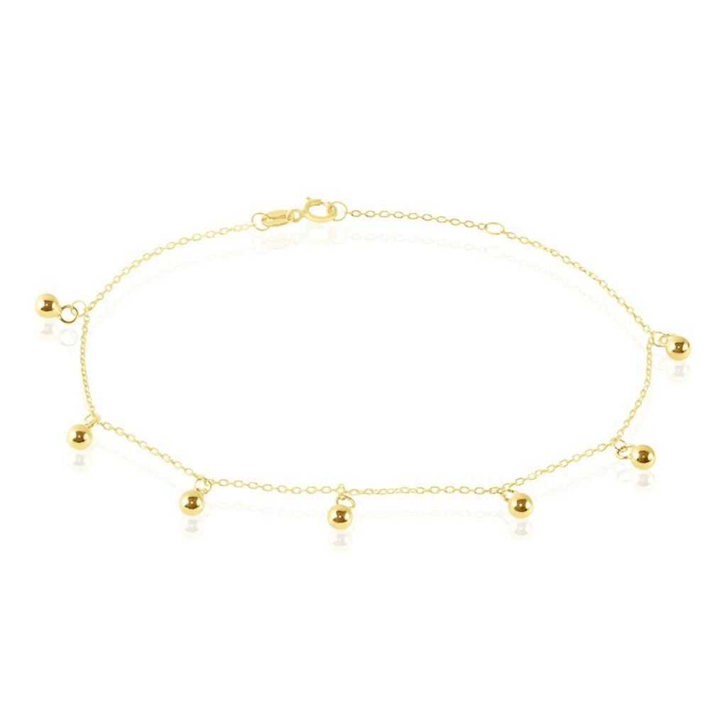 🦚 FARRI Damen Armband Gold 375 (9 Karat) Ball B 0,2 mm, Armband ohne Stein