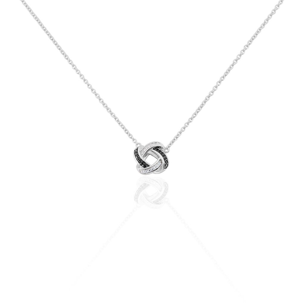🦚 LILANA Damen Collier Silber 925 Zirkonia Weiß, Collier mit Stein