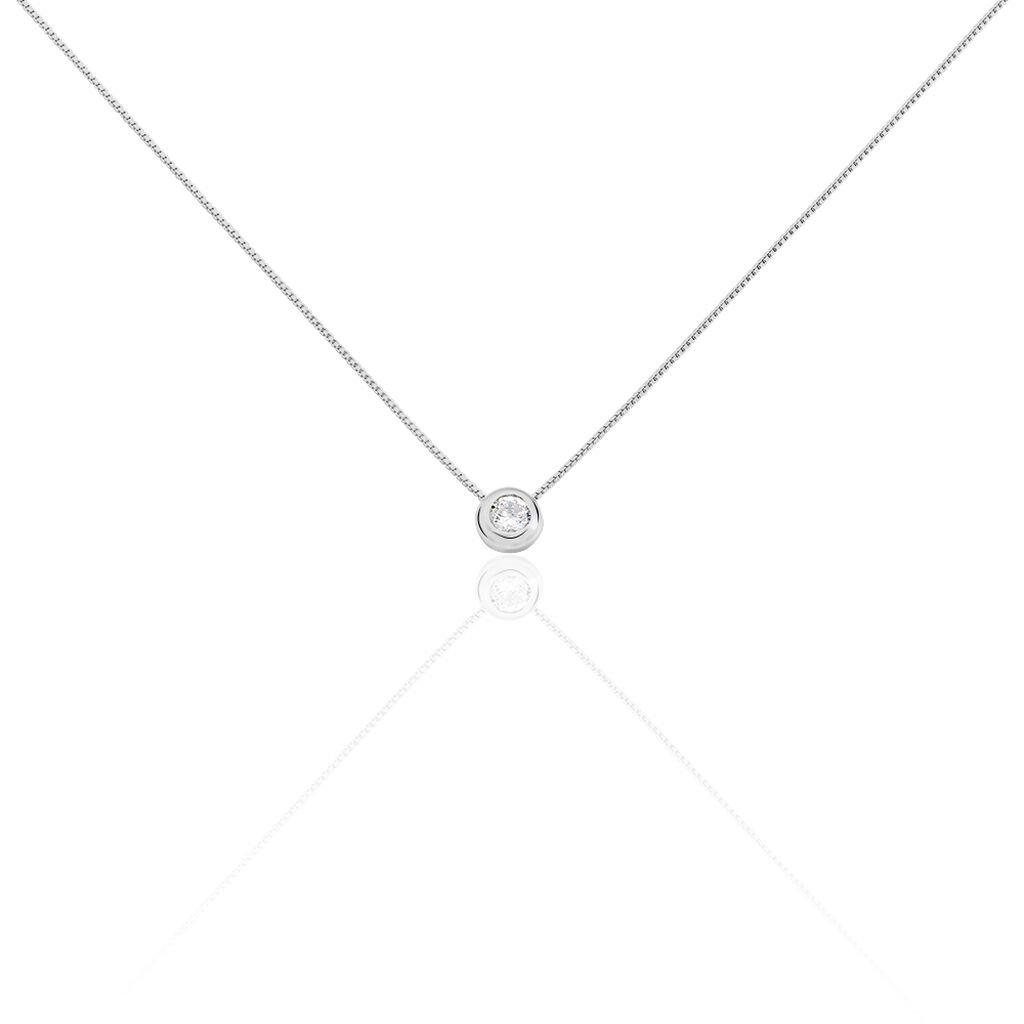 🦚 BAMALA 1 Damen Collier Silber 925 Zirkonia Weiß 1,45 ct, Collier mit Stein