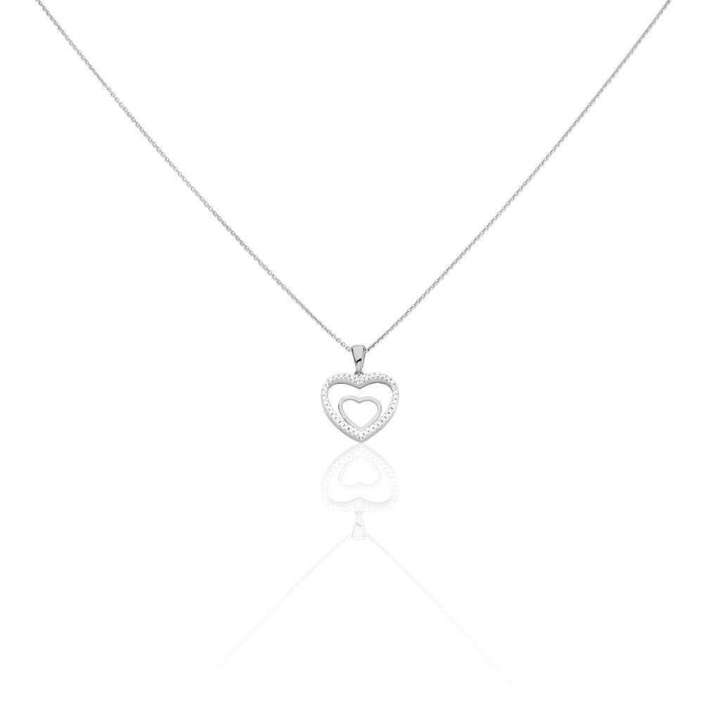 🦚 ALYSSIA HERZ 7 Damen Collier Silber 925 Zirkonia Weiß Herz, Collier mit Stein