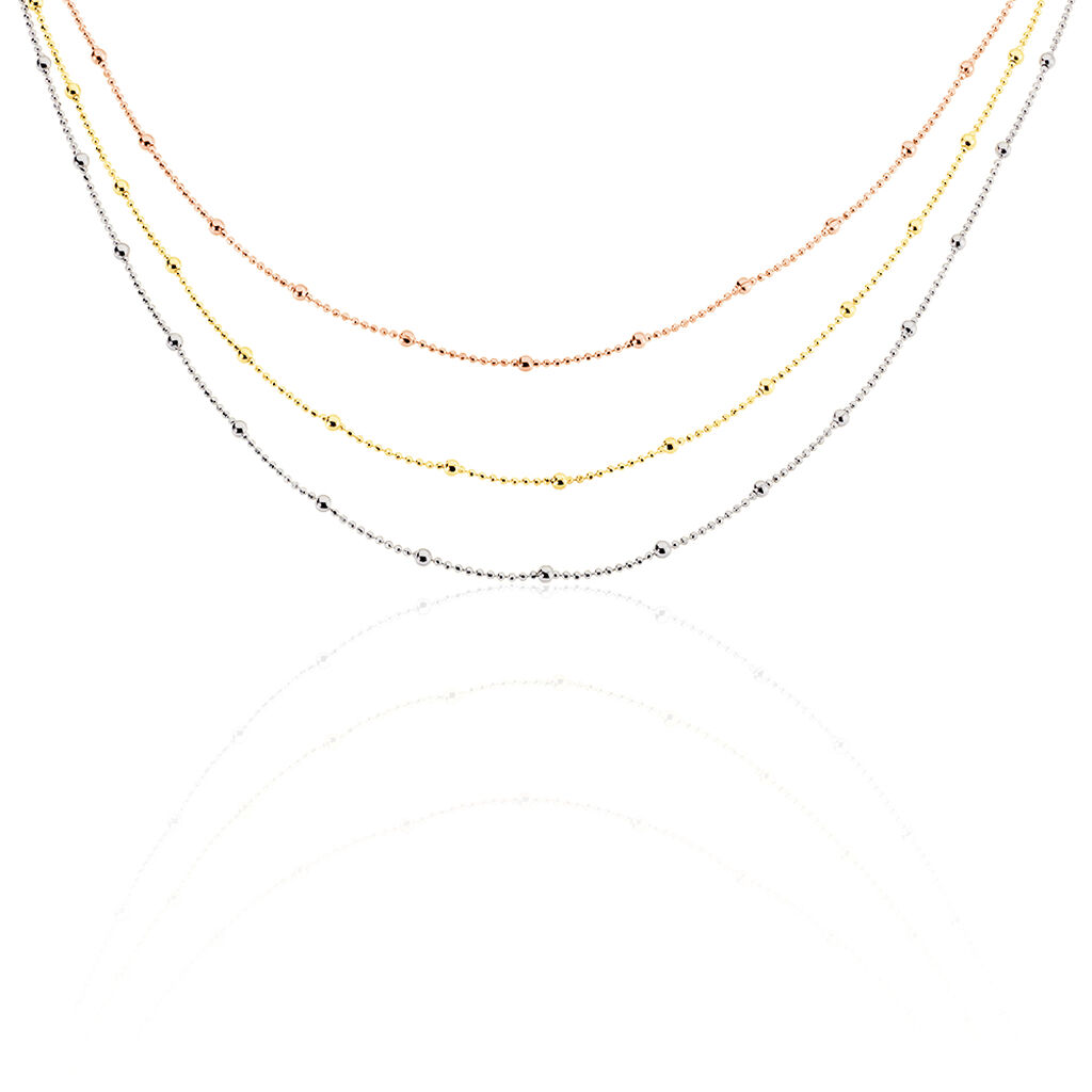 🦚 DARALEA Damen Collier Silber Tricolor 925 Ball, Collier ohne Stein