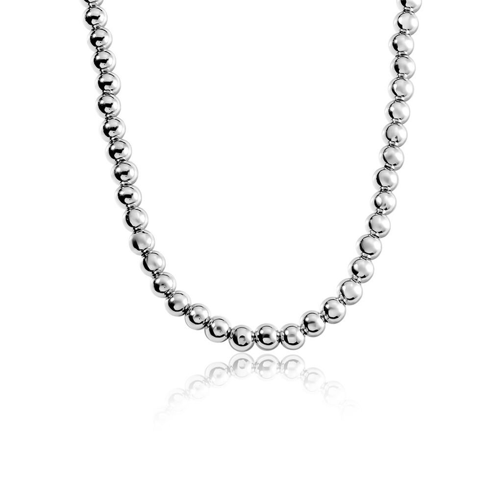 🦚 ZAYLA Damen Collier Silber Silber 925 Ball B 6 mm, Collier ohne Stein