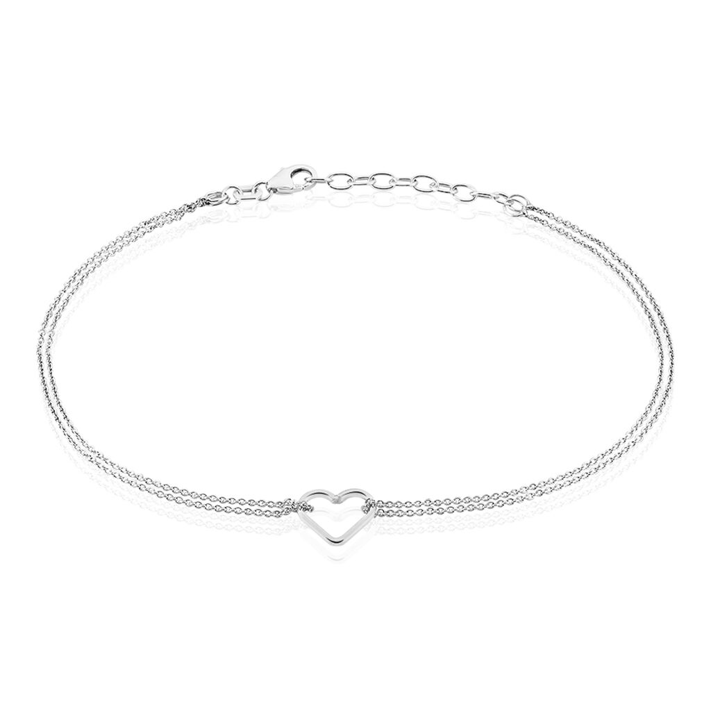 🦚 Damen Fußkette Silber 925 Herz, Fußkette ohne Stein