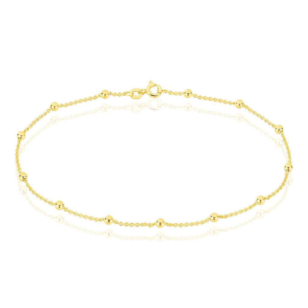 🦚 ANKER S RUND KUGEL Damen Fußkette Silber vergoldet 925 Ball, Fußkette ohne Stein