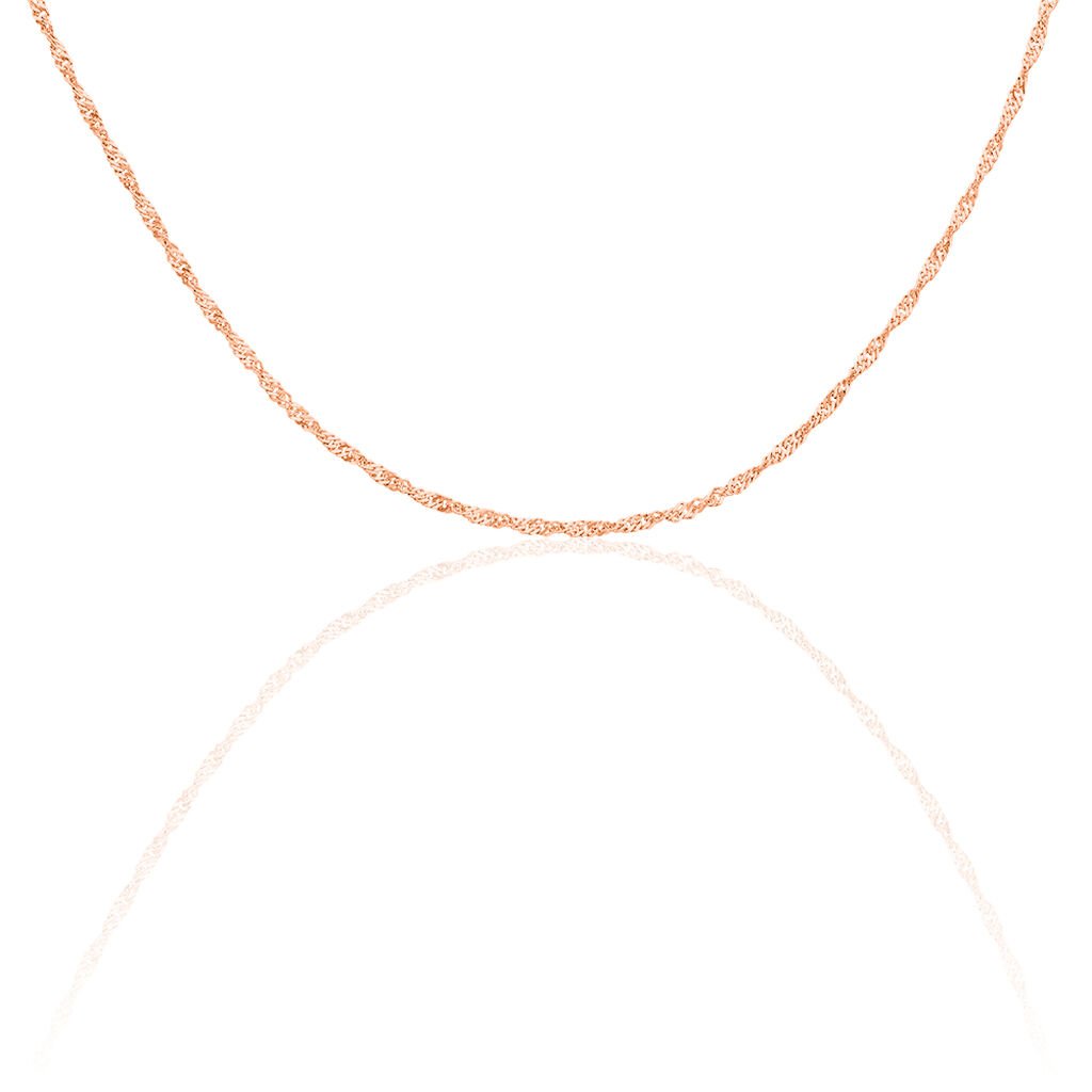 🦚 SINGAPUR S FUSS Damen Fußkette Silber rosevergoldet 925 B 2,4 mm, Fußkette ohne Stein