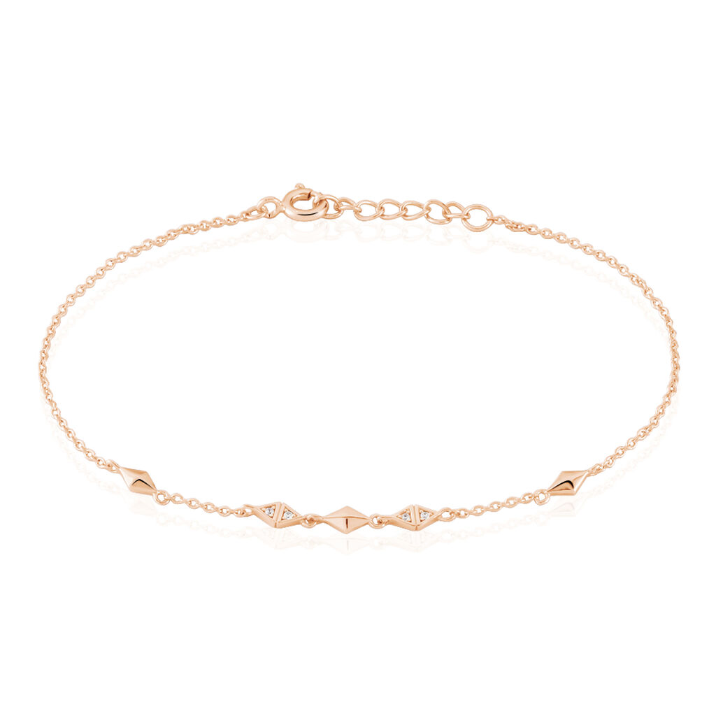 🦚 RADOSTINA Damen Armband Silber rosevergoldet 925 Zirkonia Weiß 0,01 ct, Armband mit Stein