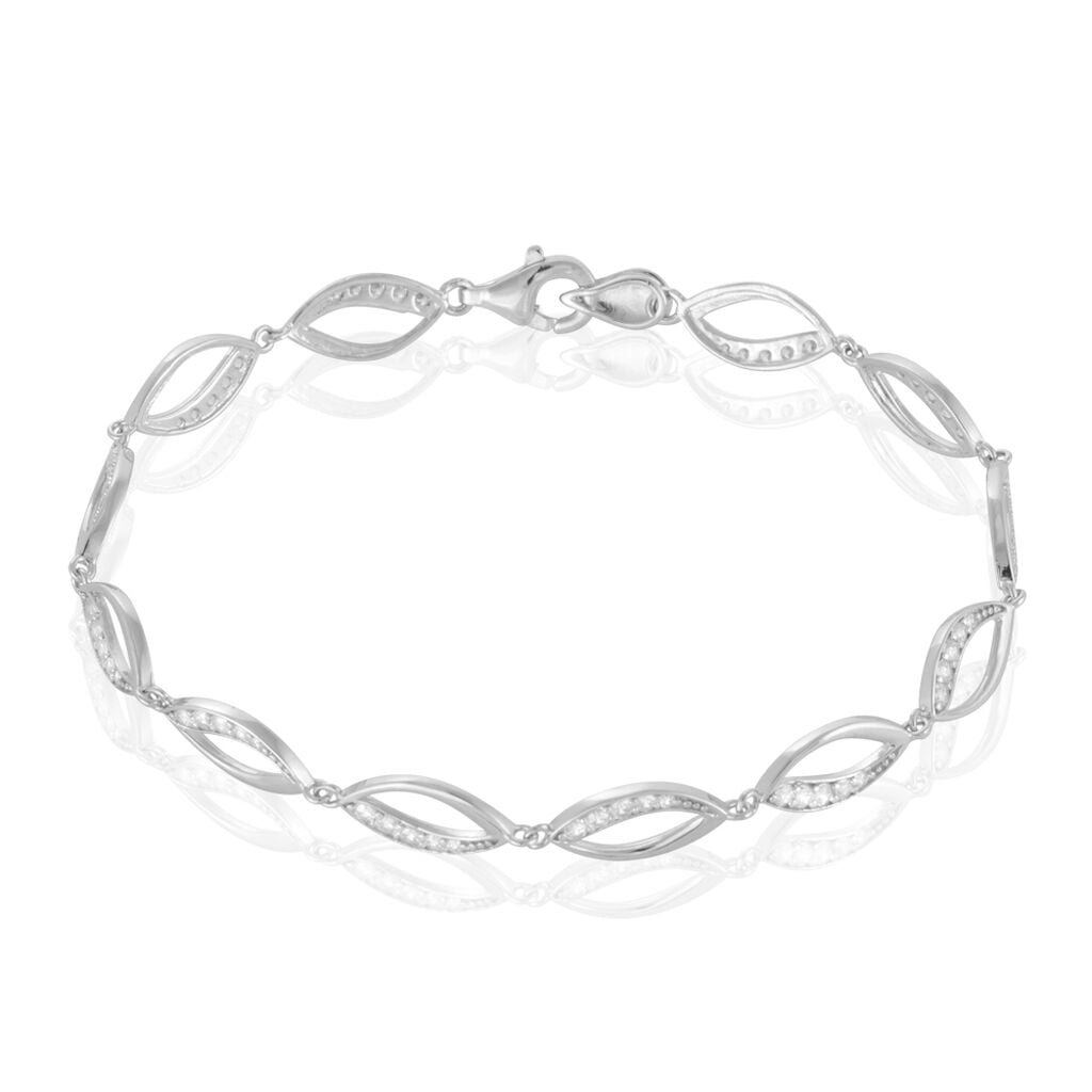 🦚 Damen Armband Silber Silber 925 Zirkonia Weiß Unendlichkeit, Armband mit Stein