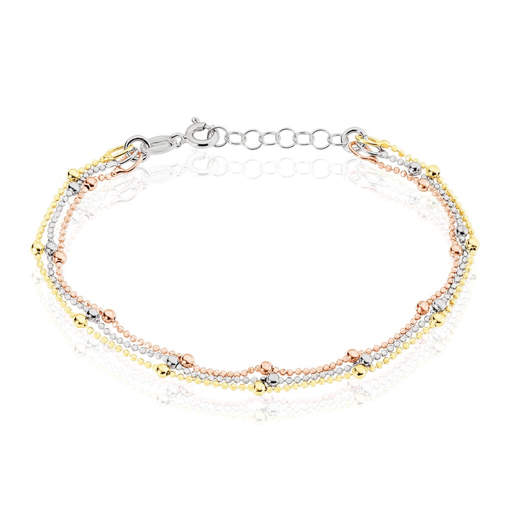 🦚 DARALEA KUGEL Damen Armband Silber Tricolor 925 Ball, Armband ohne Stein