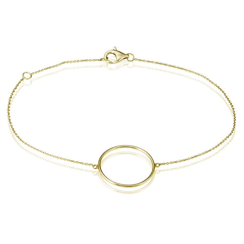 🦚 Mariane Damen Armband Silber vergoldet 925 Kreis, Armband ohne Stein