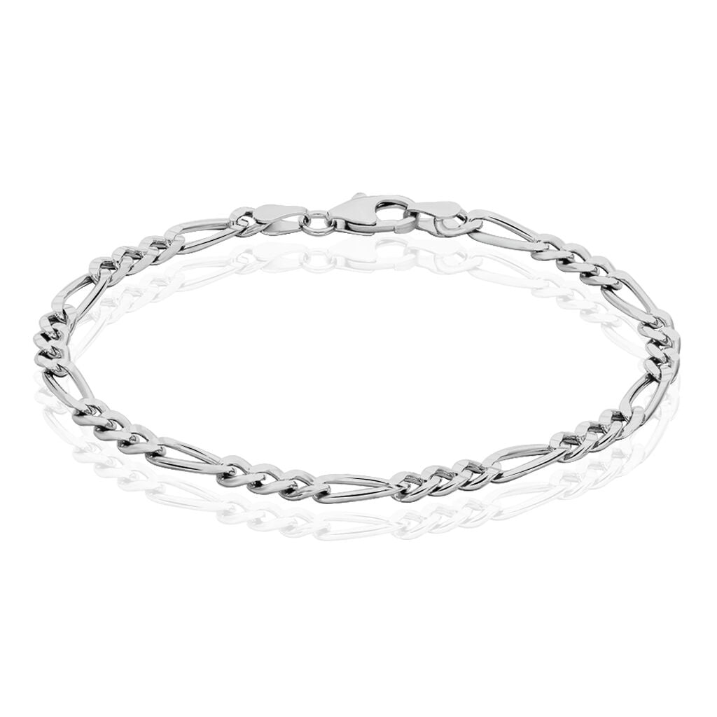 🦚 FIGARO S 1 Herren Armkette Silber 925 B 1 mm, Armkette ohne Stein