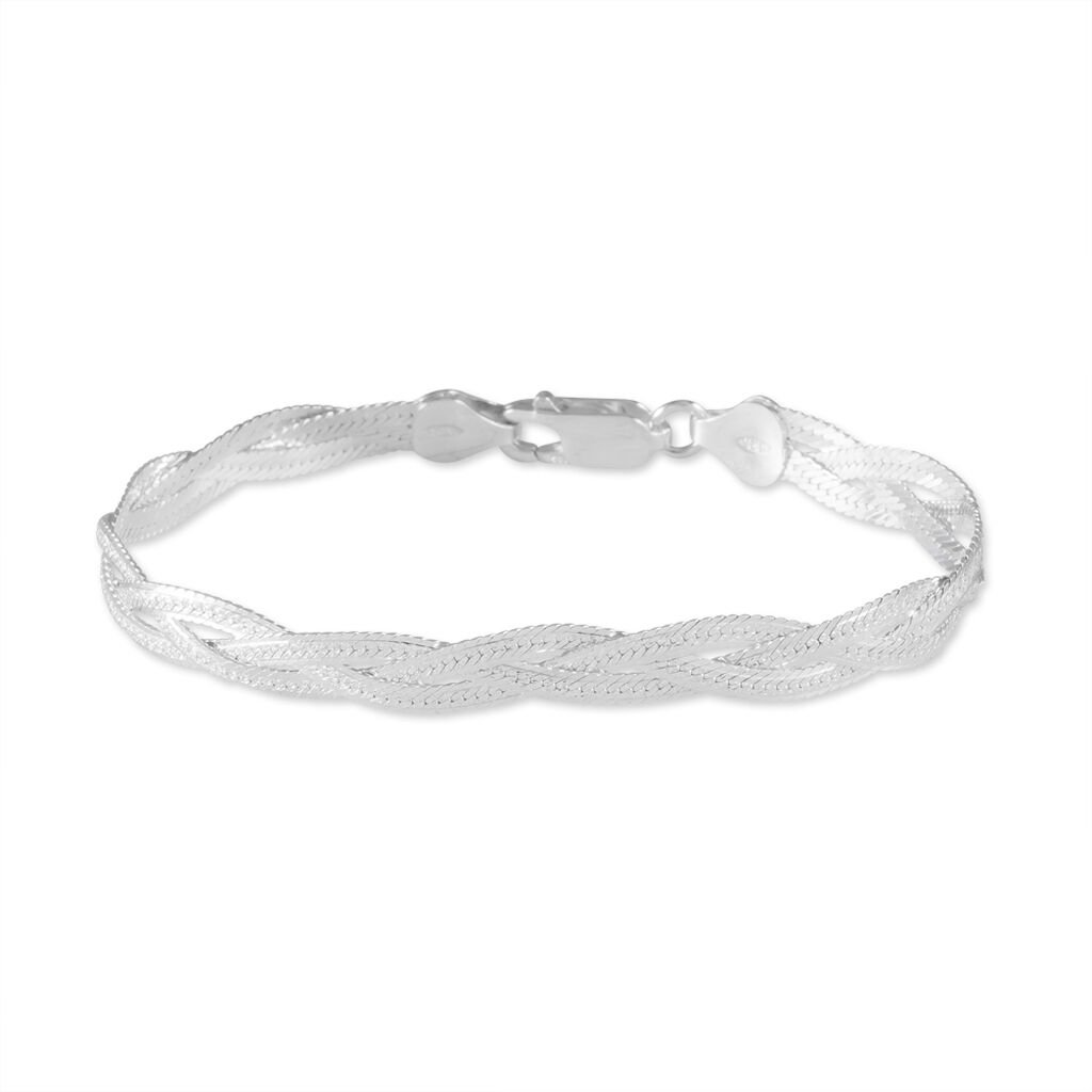 🦚 ANAIZ GEFLOCHTEN 3 Damen Armkette Silber 925, Armkette ohne Stein