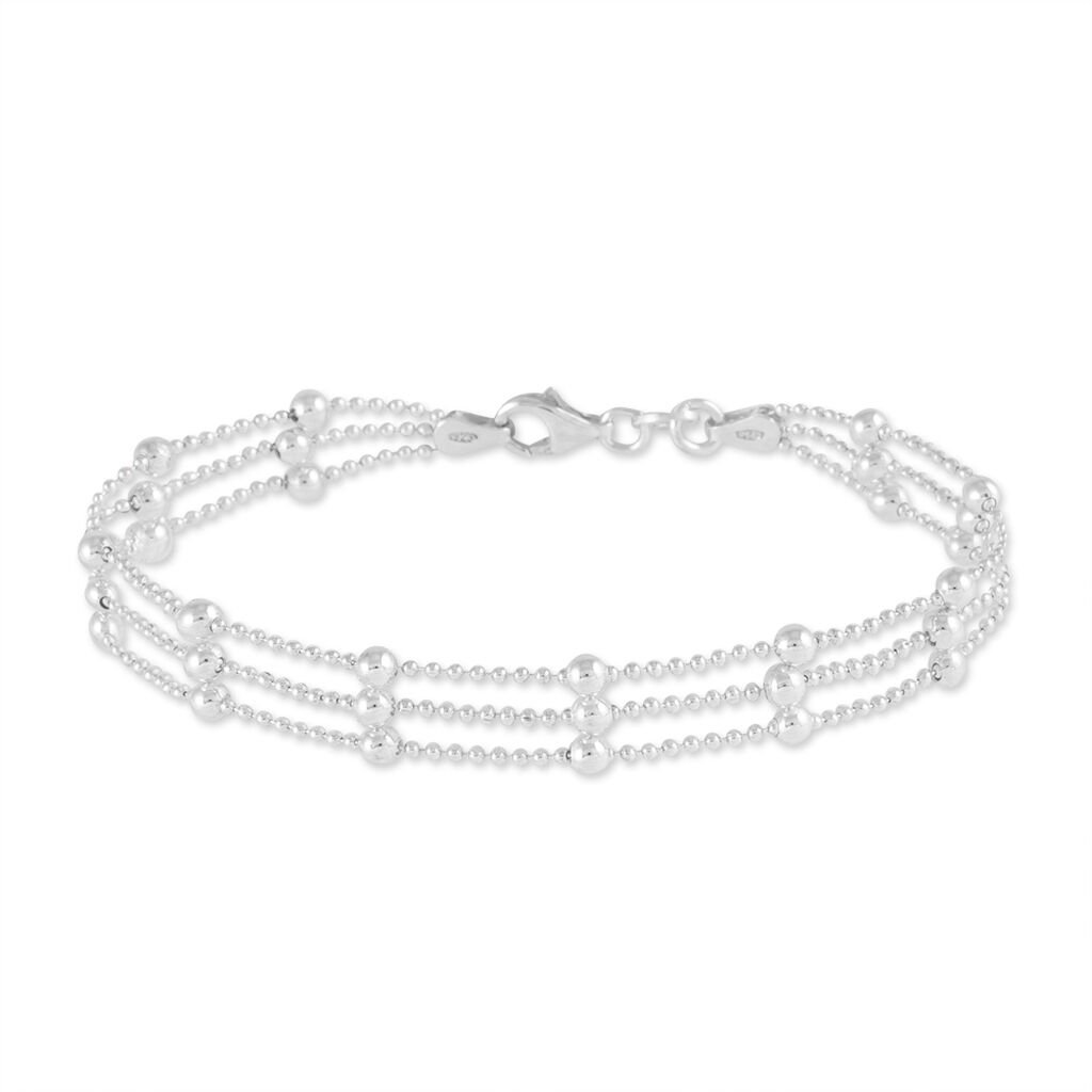 🦚 SOUELA KUGEL Damen Armband Silber 925 Ball, Armband ohne Stein