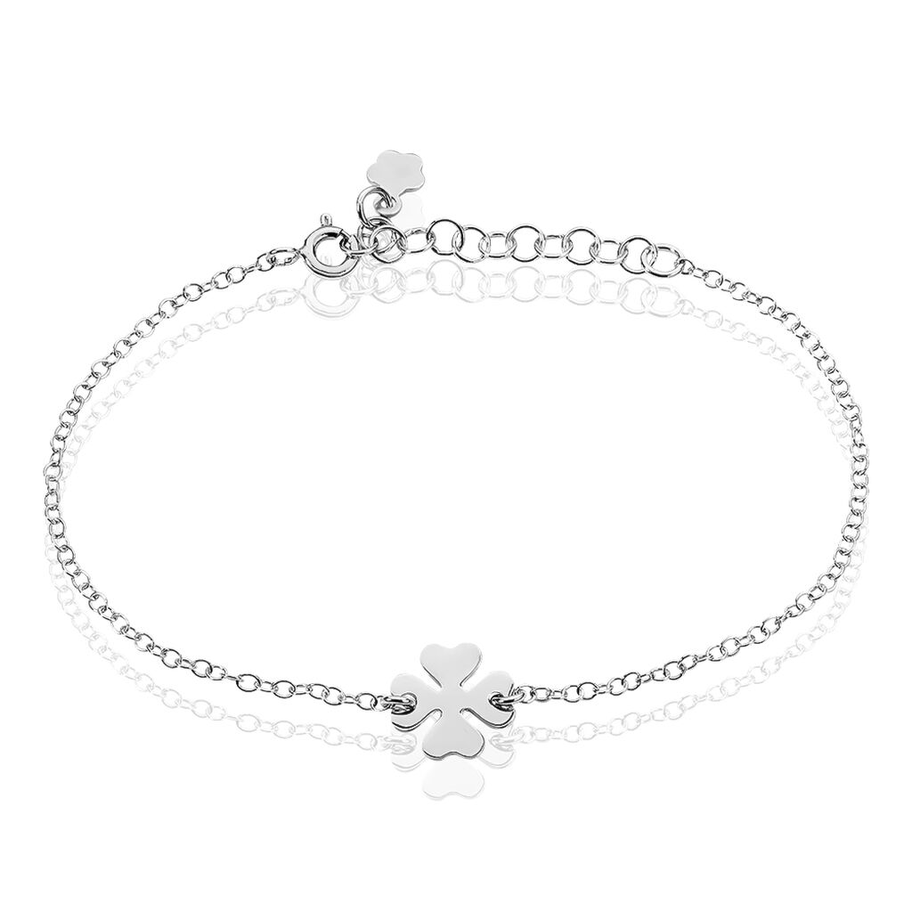 🦚 NAOMIE Damen Armband Silber 925 Talisman Kleeblatt, Armband ohne Stein