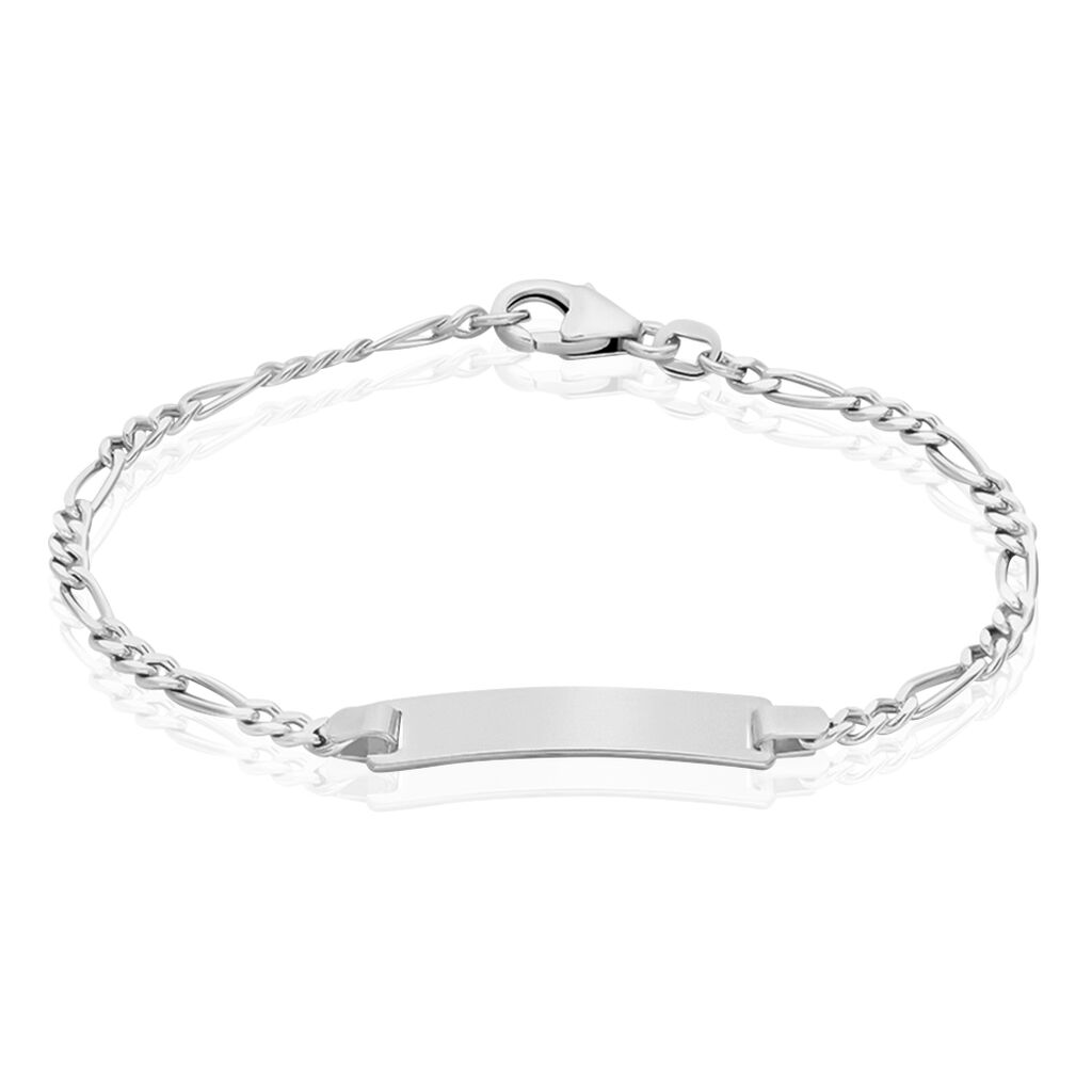 🦚 FIGARO S ID Kinder ID Armband Silber 925 Rechteckig B 1 mm, ID Armband ohne Stein