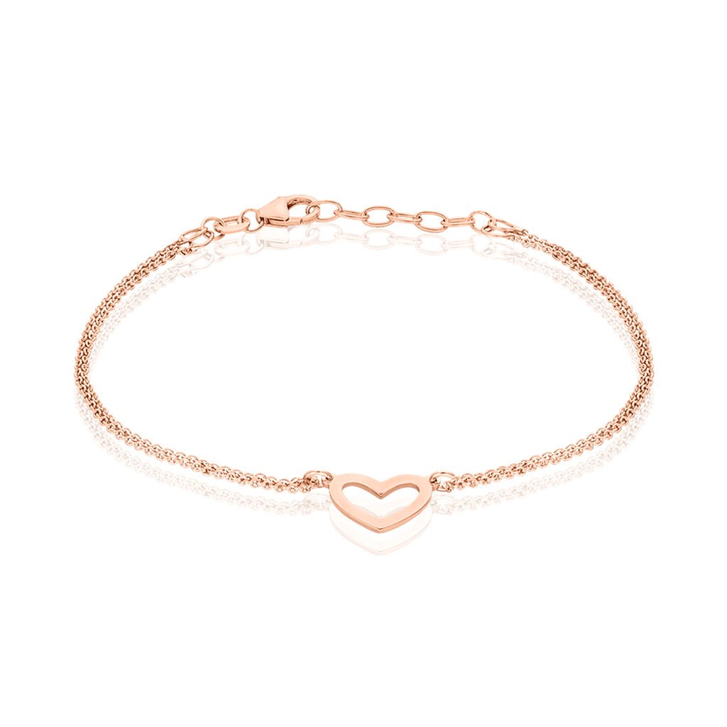 🦚 KADLIN Damen Armband Silber rosevergoldet 925 Herz B 1 mm, Armband ohne Stein