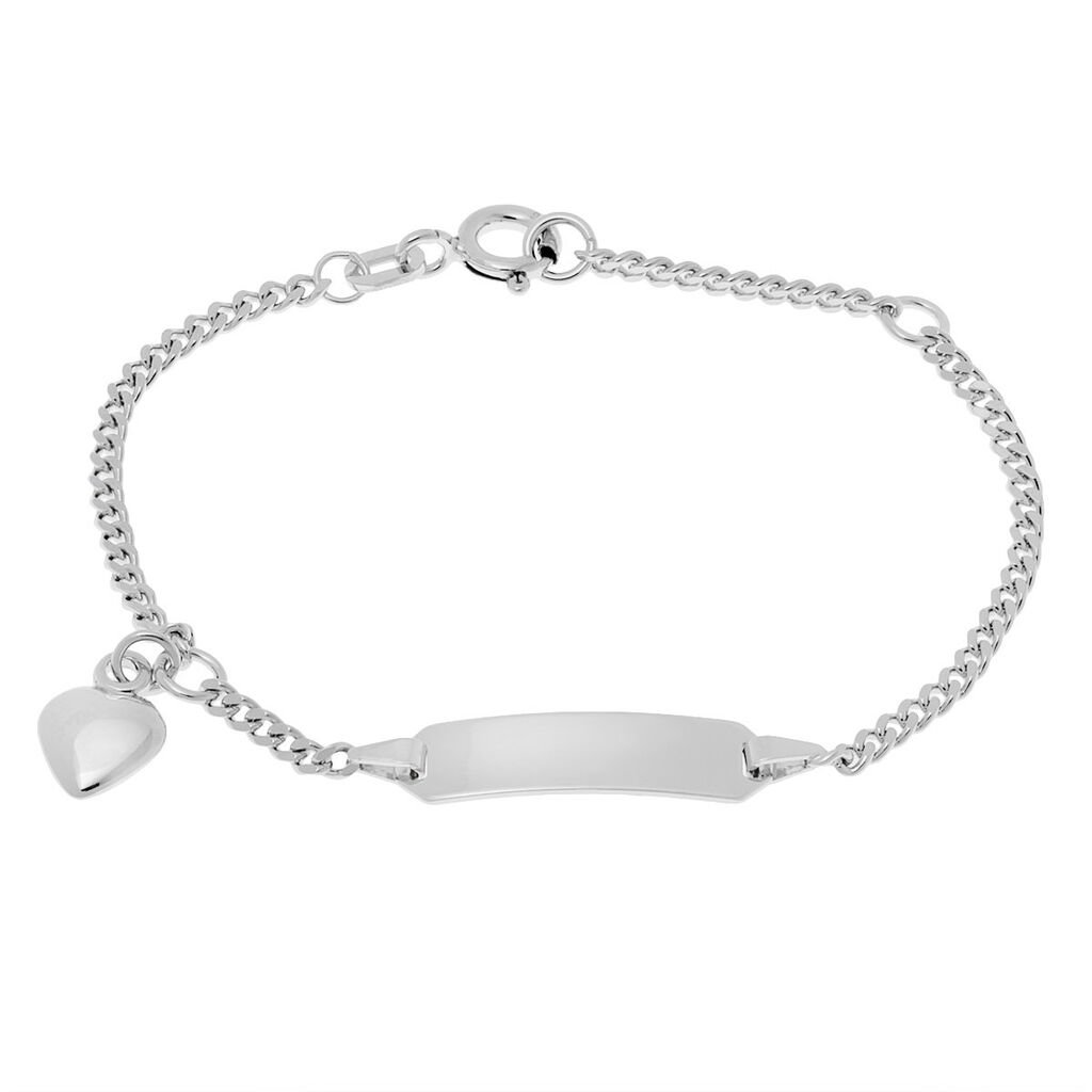 🦚 PANZER S ID Kinder ID Armband Silber 925 Herz, ID Armband ohne Stein