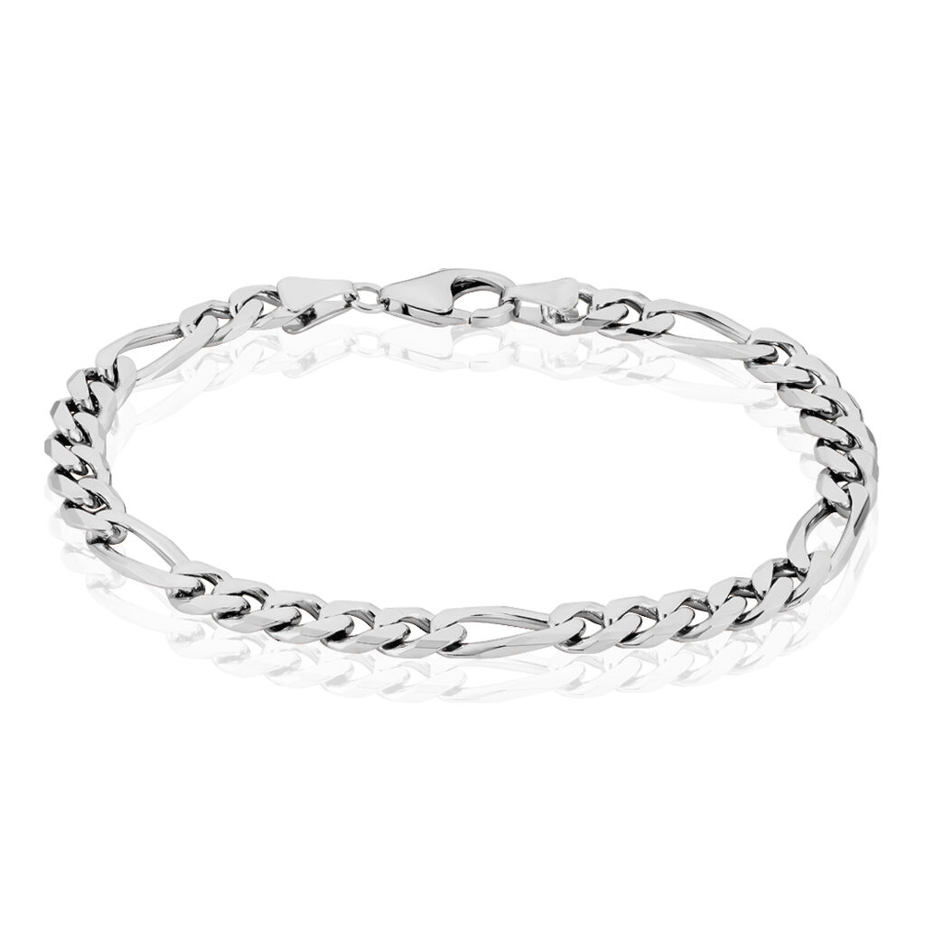 🦚 FIGARO S 6 Herren Armkette Silber 925 Rechteckig B 6 mm, Armkette ohne Stein