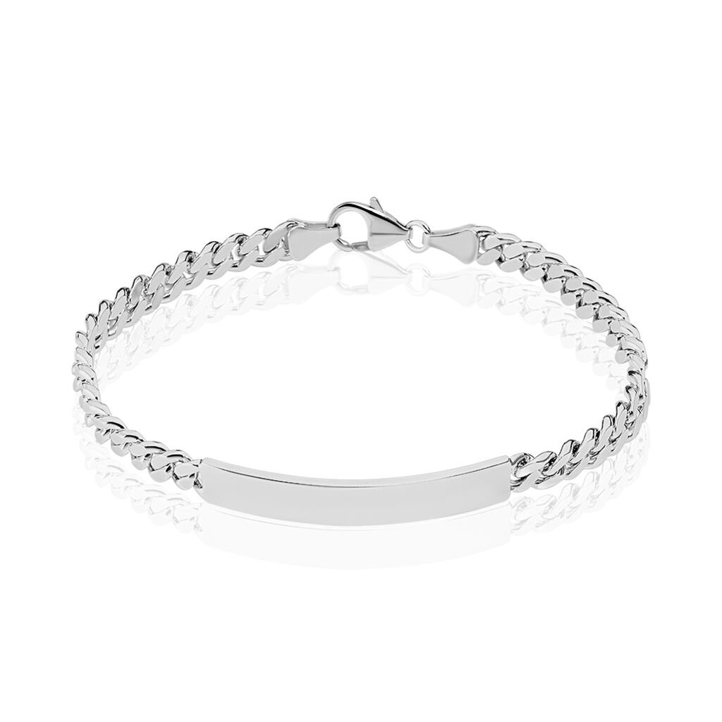 🦚 PANZER S ID Unisex ID Armband Silber 925 Rechteckig B 2 mm, ID Armband ohne Stein